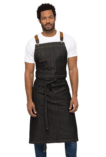 Berkeley Chefs Bib Apron Black Denim