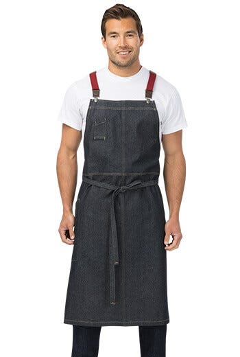 Berkeley Chefs Bib Apron Indigo Denim